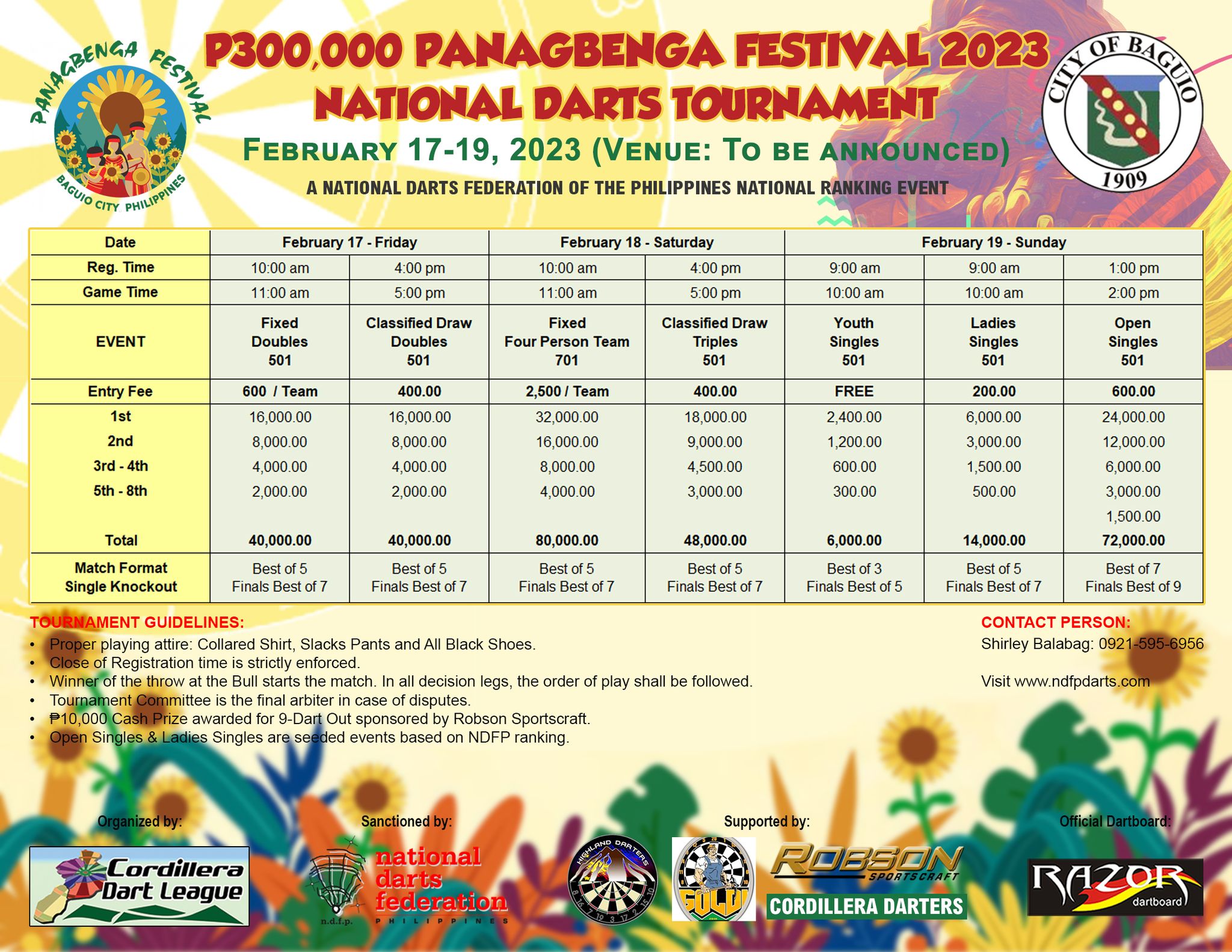 P300,000 PANAGBENGA FESTIVAL 2023 NATIONAL DART TOURNAMENT