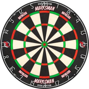 Ruthless Marksman Dart Board | Professional Level Ultra Thin Wire Sisal Dartboard for Steel Tip Darts (DB072)