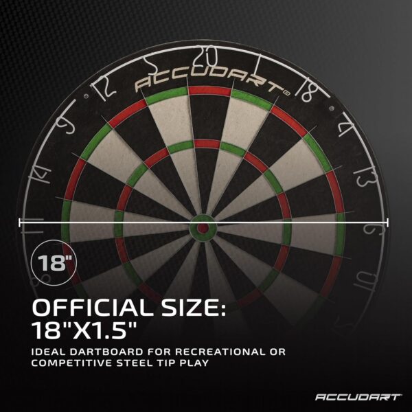 Accudart Edge Bristle Dartboard - Razor Thin Spider Wire Reduces Bounce Outs - Premium Brazilian Sisal - Advanced Metal Number Ring - Increased Playing Area - Super Thin Bullseye - Image 2