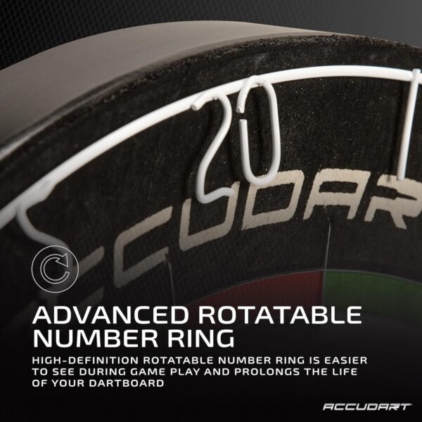 Accudart Edge Bristle Dartboard - Razor Thin Spider Wire Reduces Bounce Outs - Premium Brazilian Sisal - Advanced Metal Number Ring - Increased Playing Area - Super Thin Bullseye - Image 5