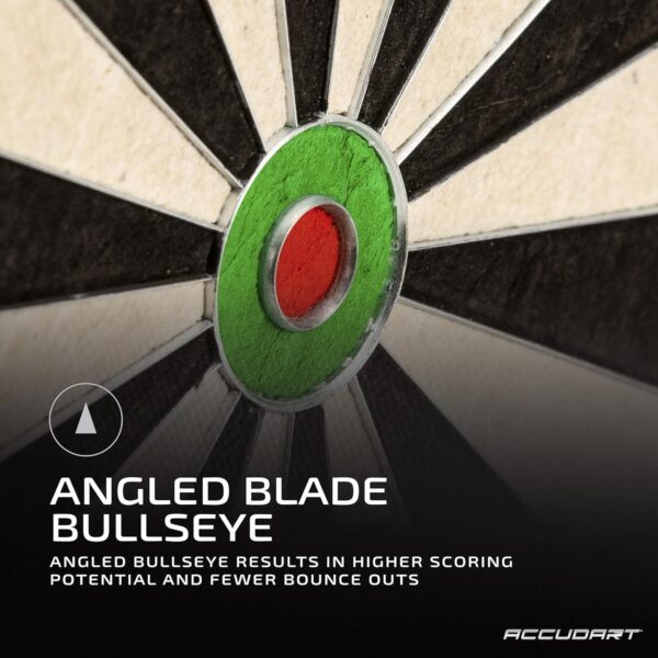 Accudart Edge Bristle Dartboard - Razor Thin Spider Wire Reduces Bounce Outs - Premium Brazilian Sisal - Advanced Metal Number Ring - Increased Playing Area - Super Thin Bullseye - Image 6